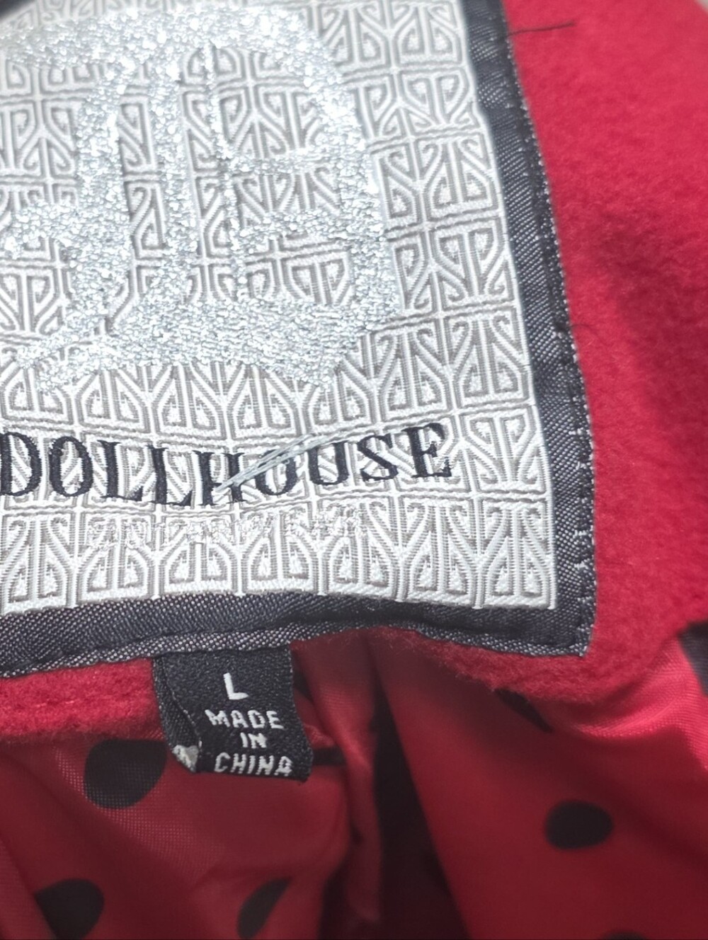 Dollhouse Womens Red Double-Breasted Peacoat Size : Large - Picture 6 of 8